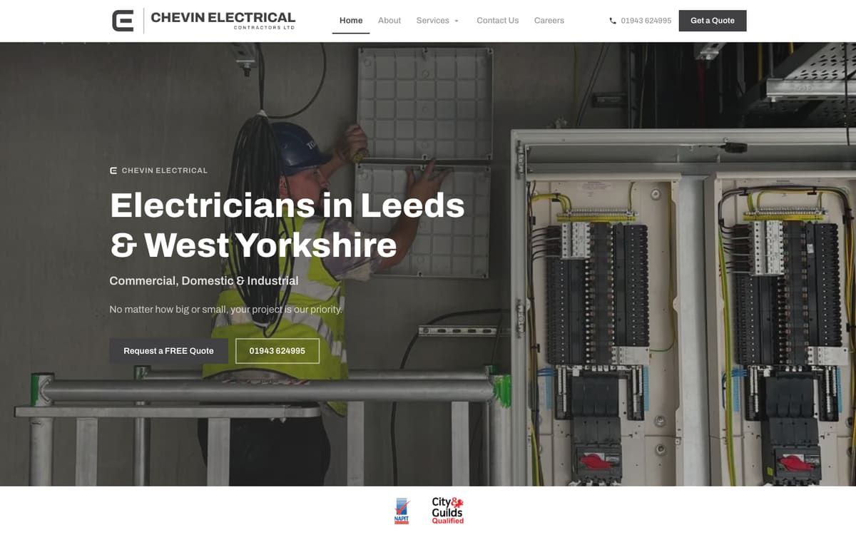 Chevin Electrical Contractors website